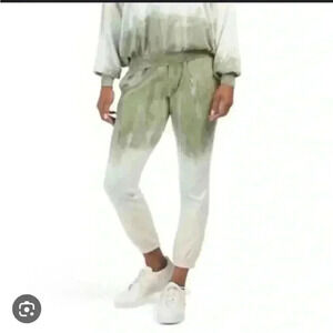 BNWT Young Fabulous and Broke Juliette Green Ombré Tie Dye Joggers size  M